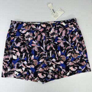 J.Crew Women’s NWT Blue Hibiscus‎ Cotton Linen Resortwear Chino Short 4/W30